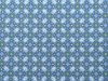 Baumwollstoff-Klaranähta Blumenmosaik, blau